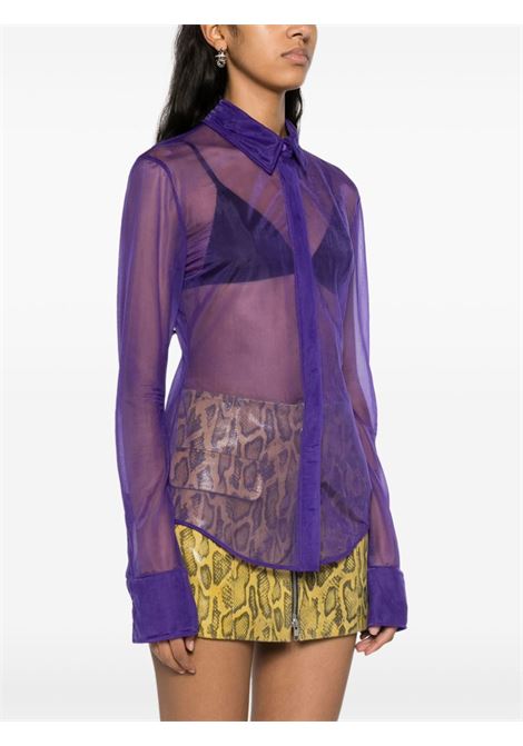 Purple Elton semi-sheer blouse - women THE ATTICO | 241WCH21PA49035